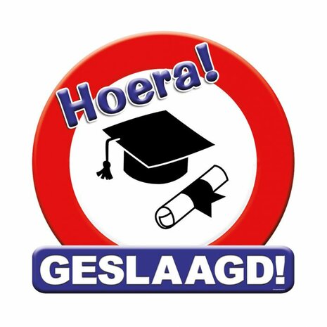 Hoera Geslaagd Huldeschild, 50 cm