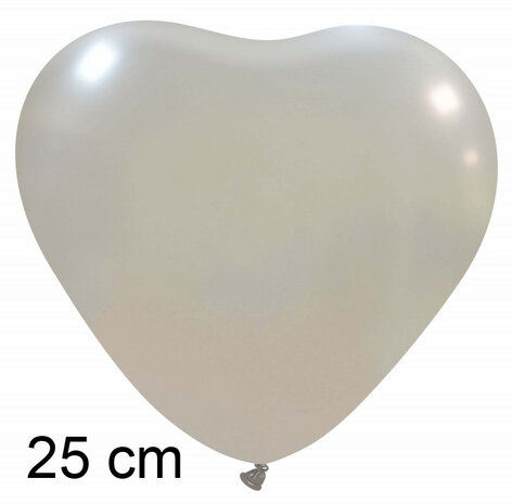 hartballonnen zilver, 25cm