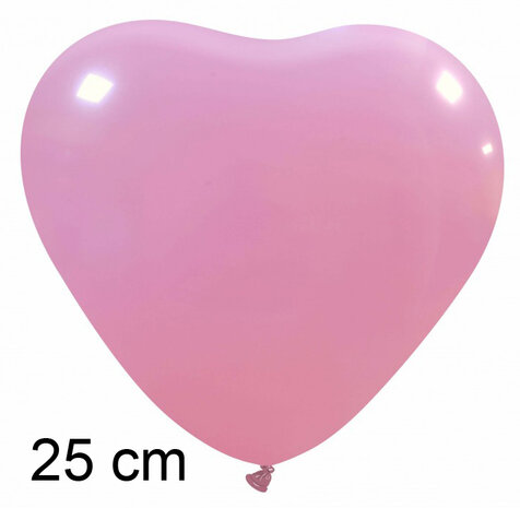 Hartballonnen roze, 25 cm