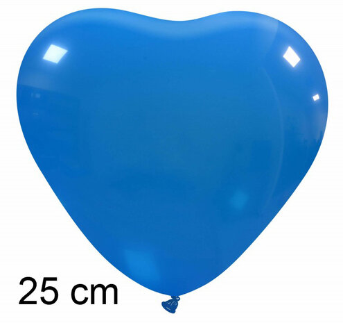 hartballonnen blauw, 25 cm