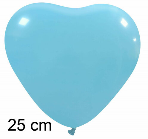 hartballonnen lichtblauw babyblauw, 25cm