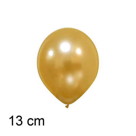Goud / rich gold metallic ballonnen, mooi rond, 5 inch