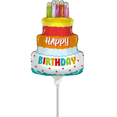 Happy Birthday minishape folieballon, 35cm