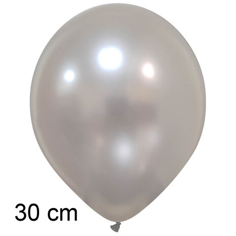 Pure Silver (zilver) metallic premium ballonnen, 30cm