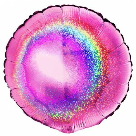 Fuchsia glitter folieballon rond, 45 cm