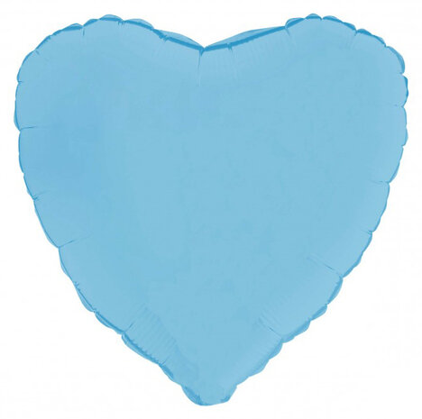 Babyblauw pastel matte folie hart, 45 cm