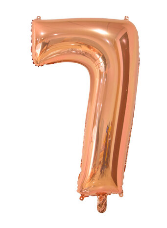 folieballon cijfer 7, rose gold, 66 cm / 26 inch