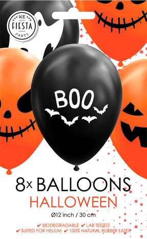 Halloween ballonnen mix, 8 st.