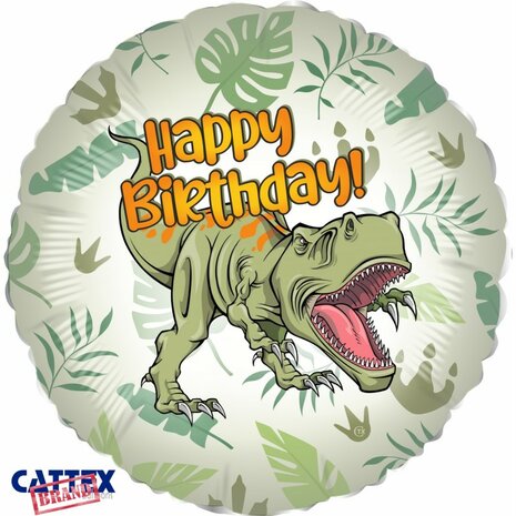 Dino folieballon Happy Birthday, 45 cm