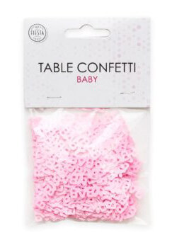 Tafel sier confetti Baby roze, 14 gr