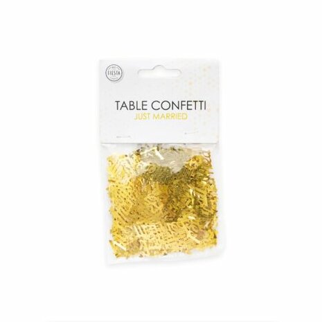 Tafel sier confetti Just Married goud, 14 gr