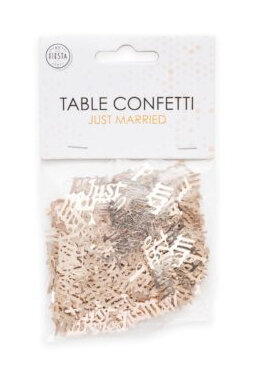 Tafel sier confetti Just Married rose gold, 14 gr