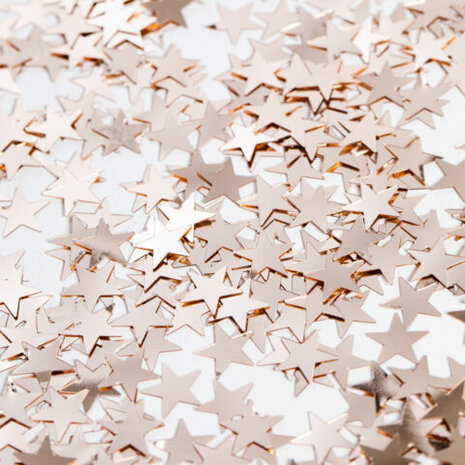 Tafel sier confetti sterretjes rose gold, 14 gr