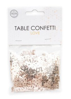 Tafel sier confetti LOVE rose gold, 14 gr