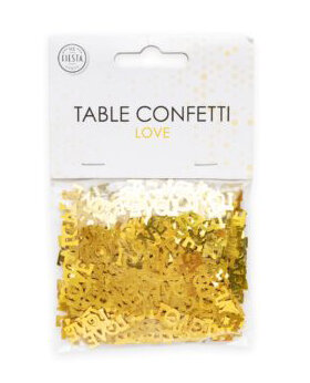 Tafel sier confetti LOVE goud, 14 gr