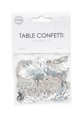 Tafel sier confetti 25 zilver, 14 gr