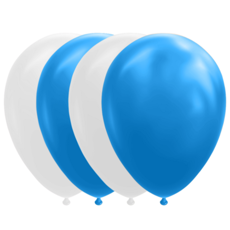 Geweldig hoorbaar Ontaarden Blauw en wit ballonnen, 10 stuks, voor lucht en helium