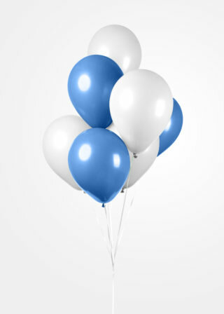 Ballonnen blauw-wit, 10 st.