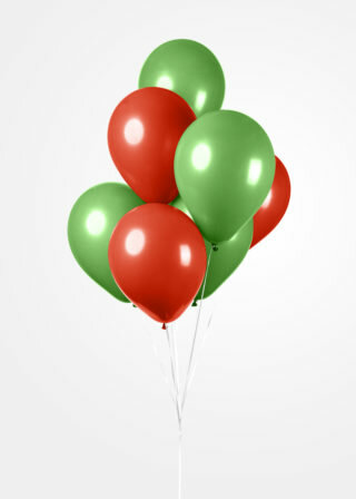Ballonnen rood-groen, 10 st.