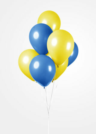 Ballonnen blauw-geel, 10 st.