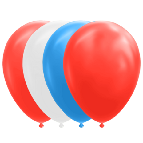 Ballonnen rood-wit-blauw, 10 st.