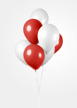 Ballonnen rood-wit, 10 st.