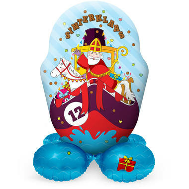 Sinterklaas stoomboot folieballon staand, 72 cm