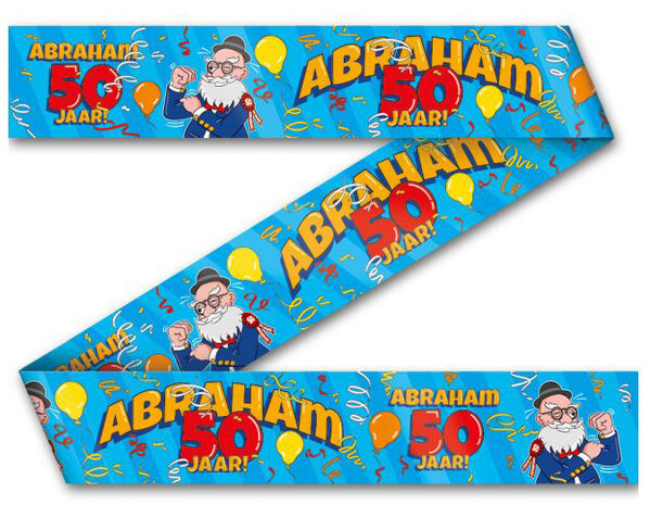 Abraham 50 jaar afzetlint / party tape, 12 m