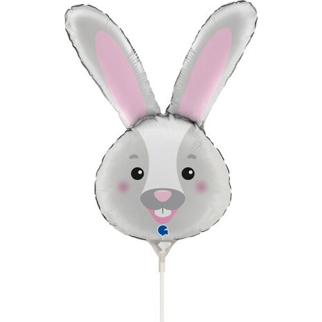Bunny / konijn minishape folieballon, 35 cm