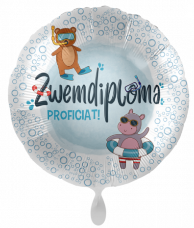 Zwemdiploma folieballon, 43 cm