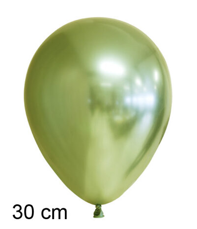 chrome ballonnen lichtgroen, 30cm