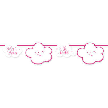 Babyshower banner roze, 4 m