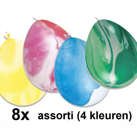 Marble marmer ballonnen assorti kleuren