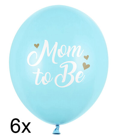 Mom to Be ballonnen blauw, 30cm, 6x