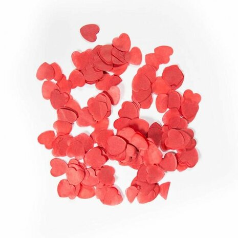 Ballonnen liefde, rood + confetti hartjes, 6 stuks