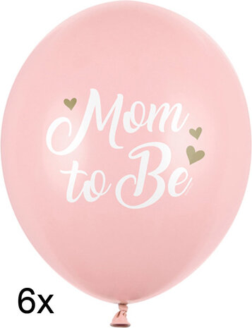 Mom to Be ballonnen roze, 30cm, 6x