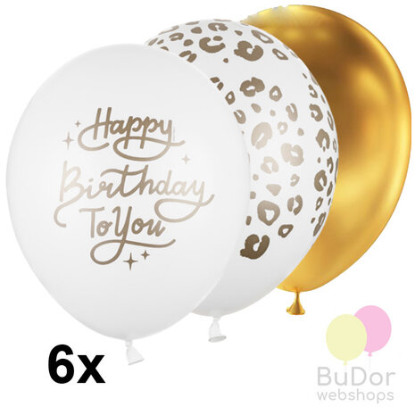Happy Birthday To You ballonnen mix, 6 st.