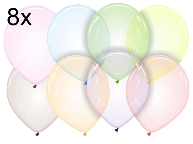 Soap (doorzichtige) ballonnen, multicolor, 8 stuks, 32 cm