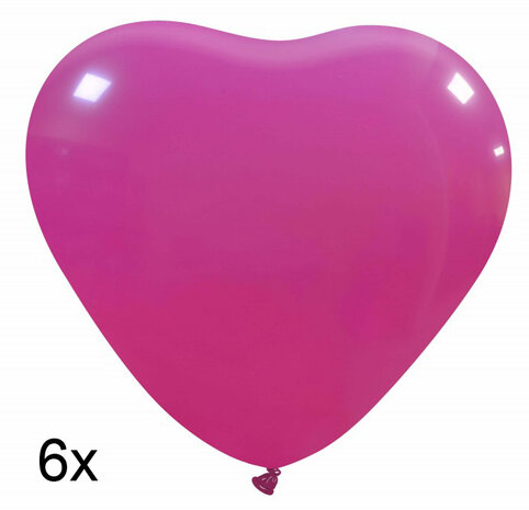 hartballonnen pink, 6x