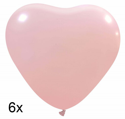 hartballonnen lichtroze, 6x