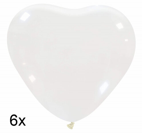 hartballonnen doorzichtig, 6x