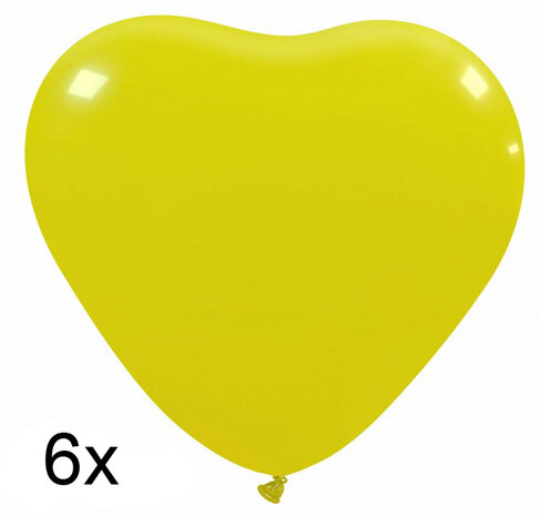 hartballonnen geel, 6x