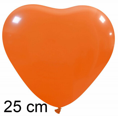 hartballonnen oranje, 25 cm