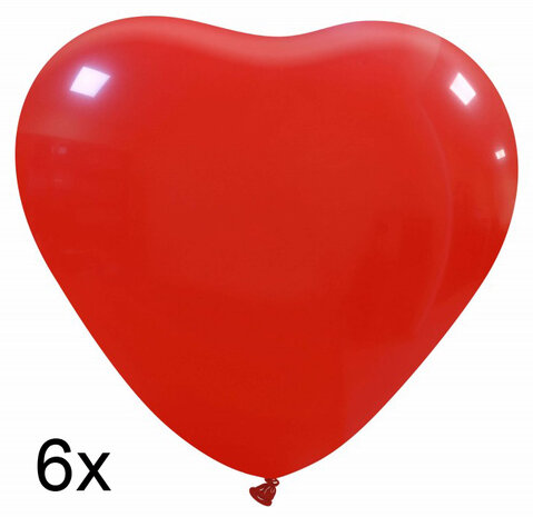 hartballonnen rood, 6x