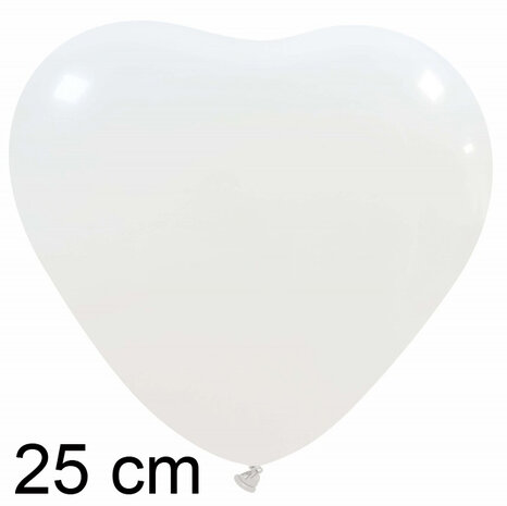 hartballonnen wit, 25cm