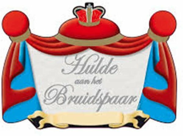 Hulde aan het Bruidspaar deurbord