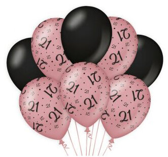 18 jaar rose-black ballonnen, 8x