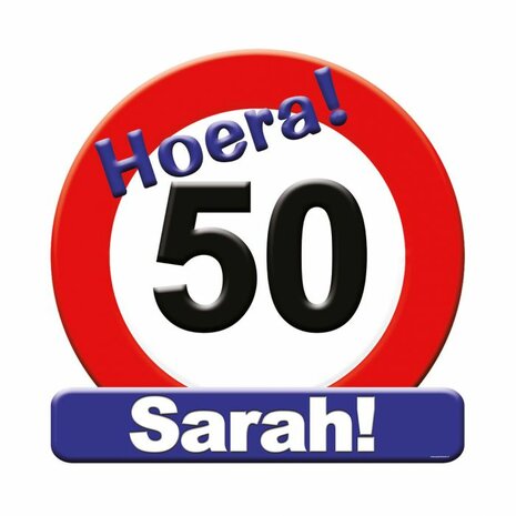 50 Sarah huldebord verkeersbord