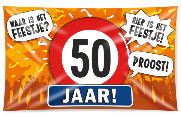 50 jaar XXL gevelvlag, 150x90 cm