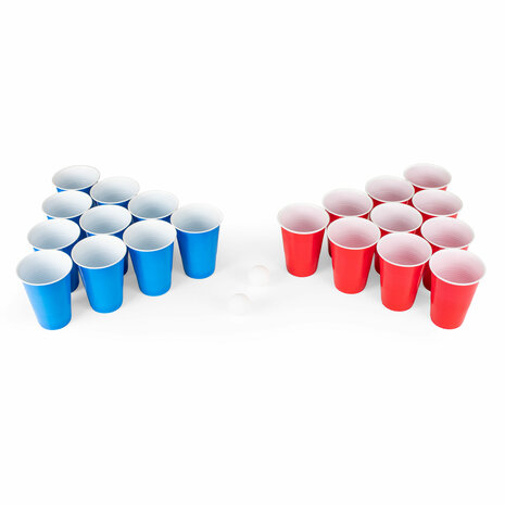 Beer pong bekers en balletjes, set